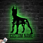 Animals Pets Metal Sign Custom Floral Doberman Pinschers 1
