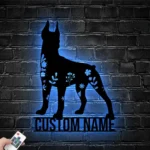 Animals Pets Metal Sign Custom Floral Doberman Pinschers 1