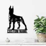 Animals Pets Metal Sign Custom Floral Doberman Pinschers 1