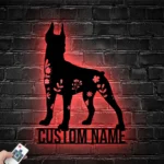 Animals Pets Metal Sign Custom Floral Doberman Pinschers 1