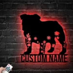 Animals Pets Metal Sign Custom Floral English Bulldog 1