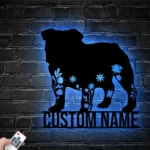Animals Pets Metal Sign Custom Floral English Bulldog 1