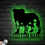 Animals Pets Metal Sign Custom Floral English Bulldog 1