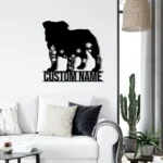 Animals Pets Metal Sign Custom Floral English Bulldog 1
