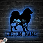 Animals Pets Metal Sign Custom Floral Finnish Lapphund 1