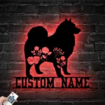 Animals Pets Metal Sign Custom Floral Finnish Lapphund 1