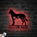 Animals Pets Metal Sign Custom Floral German Shepherd 1
