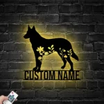 Animals Pets Metal Sign Custom Floral German Shepherd 1