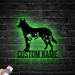 Animals Pets Metal Sign Custom Floral German Shepherd 1