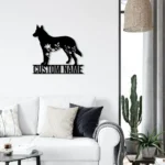 Animals Pets Metal Sign Custom Floral German Shepherd 1