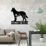 Animals Pets Metal Sign Custom Floral German Shepherd 1