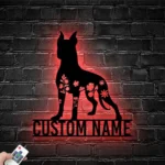 Animals Pets Metal Sign Custom Floral Great Dane 1
