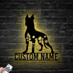 Animals Pets Metal Sign Custom Floral Great Dane 1