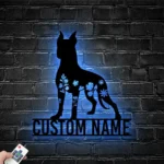 Animals Pets Metal Sign Custom Floral Great Dane 1