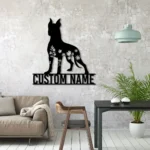 Animals Pets Metal Sign Custom Floral Great Dane 1