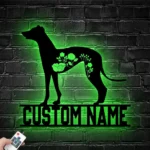 Animals Pets Metal Sign Custom Floral Greyhound Dog 1