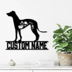 Animals Pets Metal Sign Custom Floral Greyhound Dog 1