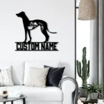 Animals Pets Metal Sign Custom Floral Greyhound Dog 1