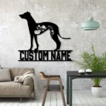 Animals Pets Metal Sign Custom Floral Greyhound Dog 1
