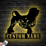 Animals Pets Metal Sign Custom Floral Lowchen 1