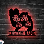 Animals Pets Metal Sign Custom Floral Papillon 1