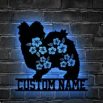 Animals Pets Metal Sign Custom Floral Papillon 1