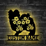Animals Pets Metal Sign Custom Floral Papillon 1