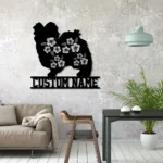 Animals Pets Metal Sign Custom Floral Papillon 1