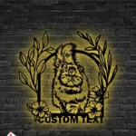 Animals Pets Metal Sign Custom Floral Persian Cat 1