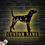 Animals Pets Metal Sign Custom Floral Plott Hound 1