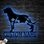 Animals Pets Metal Sign Custom Floral Rottweiler 1
