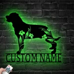 Animals Pets Metal Sign Custom Floral Rottweiler 1