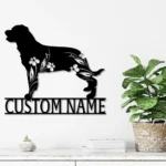 Animals Pets Metal Sign Custom Floral Rottweiler 1