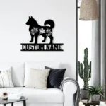 Animals Pets Metal Sign Custom Floral Siberian Husky 1