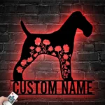 Animals Pets Metal Sign Custom Floral Wire Fox Terrier 1