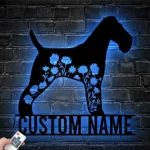 Animals Pets Metal Sign Custom Floral Wire Fox Terrier 1