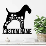 Animals Pets Metal Sign Custom Floral Wire Fox Terrier 1