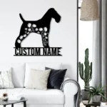 Animals Pets Metal Sign Custom Floral Wire Fox Terrier 1