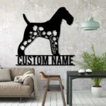 Animals Pets Metal Sign Custom Floral Wire Fox Terrier 1
