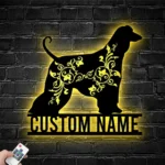 Animals Pets Metal Sign Custom Flower Afghan Hound Dog 1