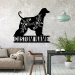 Animals Pets Metal Sign Custom Flower Afghan Hound Dog 1