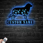 Animals Pets Metal Sign Custom Flower Australian Shepherd Dog 1