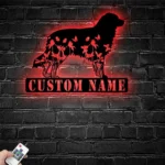 Animals Pets Metal Sign Custom Flower Australian Shepherd Dog 1