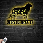 Animals Pets Metal Sign Custom Flower Australian Shepherd Dog 1