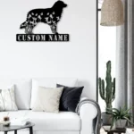 Animals Pets Metal Sign Custom Flower Australian Shepherd Dog 1