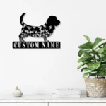 Animals Pets Metal Sign Custom Flower Basset Hounds 1