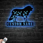 Animals Pets Metal Sign Custom Flower Bernese Mountain 1