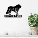 Animals Pets Metal Sign Custom Flower Bernese Mountain 1