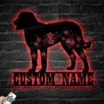 Animals Pets Metal Sign Custom Flower Chesapeake Bay Retriever 1