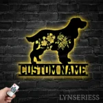 Animals Pets Metal Sign Custom Flower English Cocker Spaniel Dog 1